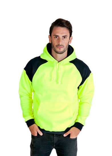 Picture of RAMO Men Shoulder Contrast Panel Hoodie - WORKWEAR F303HPW