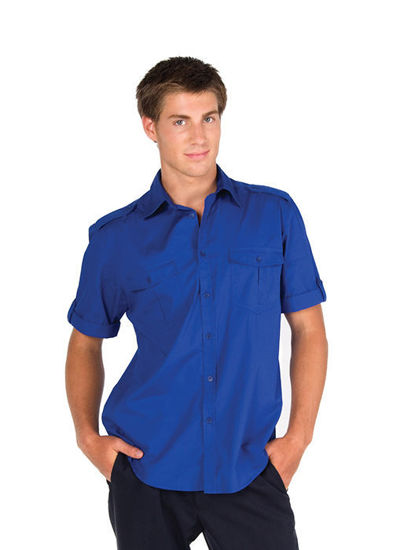 Picture of RAMO Mens Military Short Sleeve Shirts S001MS