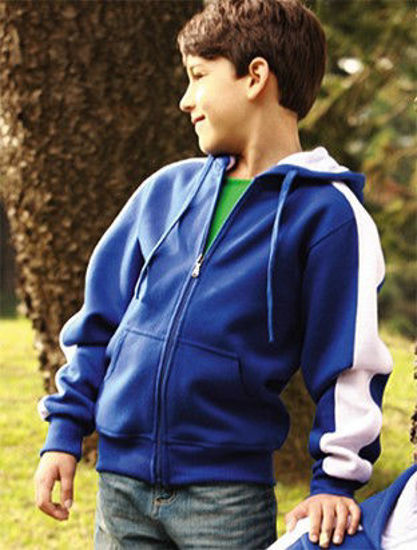 Picture of BOCINI Kids Contrast Fleece Zip Through Hoodie CJ1222